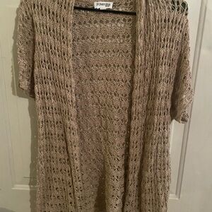St. John's Bay Beige Open Knit Cardigan